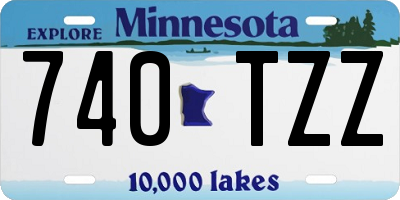 MN license plate 740TZZ