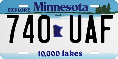 MN license plate 740UAF