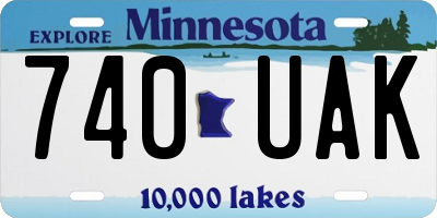 MN license plate 740UAK