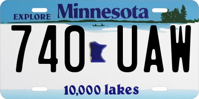 MN license plate 740UAW