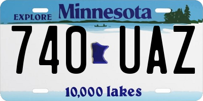 MN license plate 740UAZ