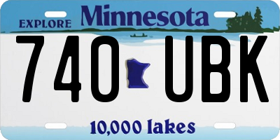 MN license plate 740UBK