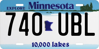MN license plate 740UBL
