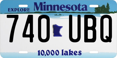 MN license plate 740UBQ