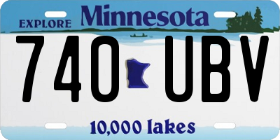 MN license plate 740UBV