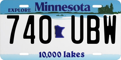 MN license plate 740UBW