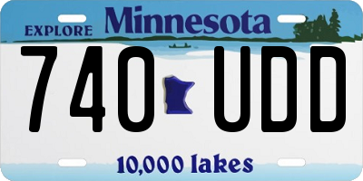 MN license plate 740UDD