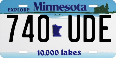 MN license plate 740UDE