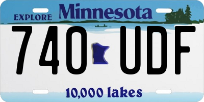 MN license plate 740UDF