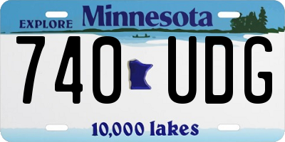 MN license plate 740UDG