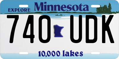 MN license plate 740UDK