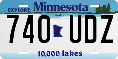 MN license plate 740UDZ