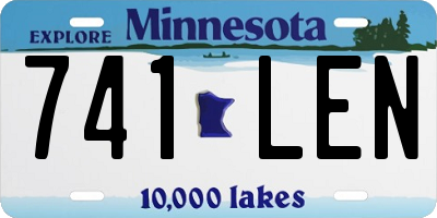 MN license plate 741LEN