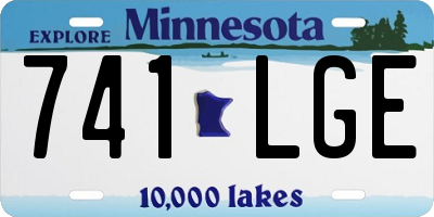 MN license plate 741LGE