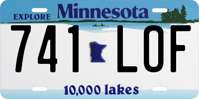 MN license plate 741LOF