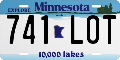 MN license plate 741LOT