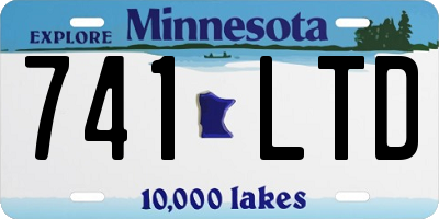 MN license plate 741LTD