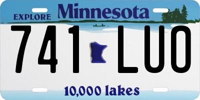 MN license plate 741LUO