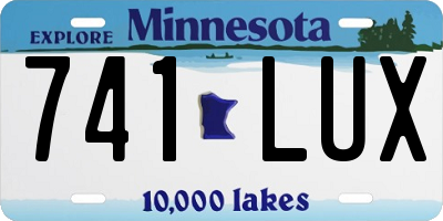 MN license plate 741LUX
