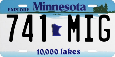 MN license plate 741MIG