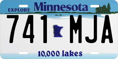 MN license plate 741MJA