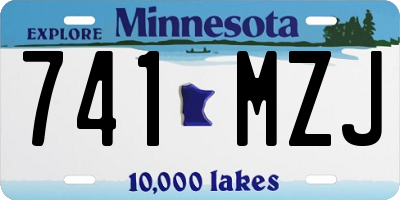 MN license plate 741MZJ