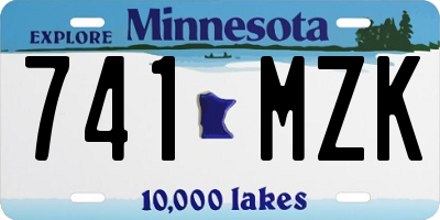 MN license plate 741MZK
