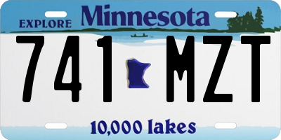 MN license plate 741MZT