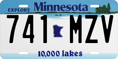 MN license plate 741MZV