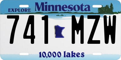 MN license plate 741MZW