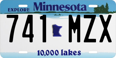 MN license plate 741MZX