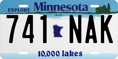 MN license plate 741NAK