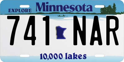 MN license plate 741NAR