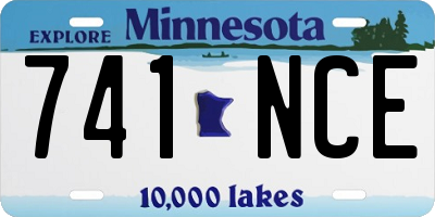 MN license plate 741NCE