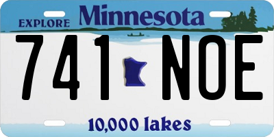 MN license plate 741NOE