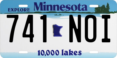 MN license plate 741NOI