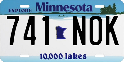 MN license plate 741NOK