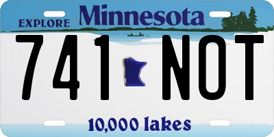 MN license plate 741NOT