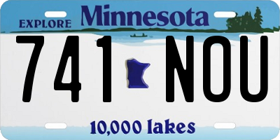 MN license plate 741NOU