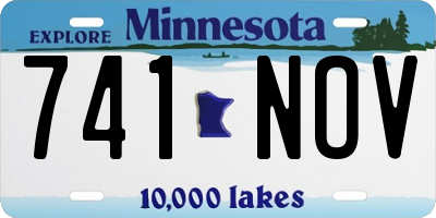 MN license plate 741NOV