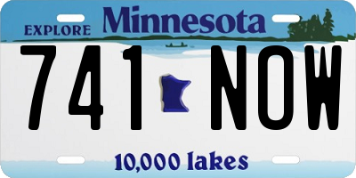 MN license plate 741NOW