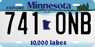 MN license plate 741ONB