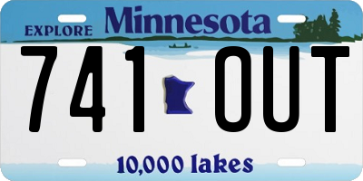 MN license plate 741OUT