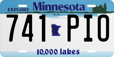 MN license plate 741PIO