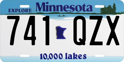 MN license plate 741QZX