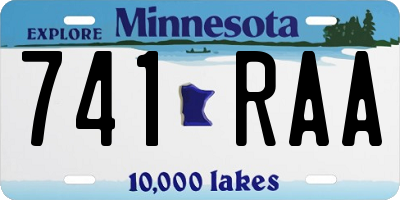 MN license plate 741RAA