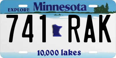 MN license plate 741RAK