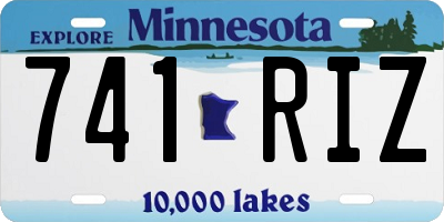 MN license plate 741RIZ