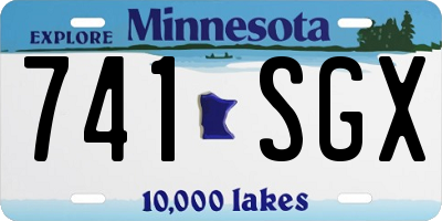 MN license plate 741SGX