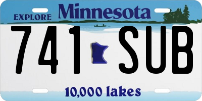 MN license plate 741SUB
